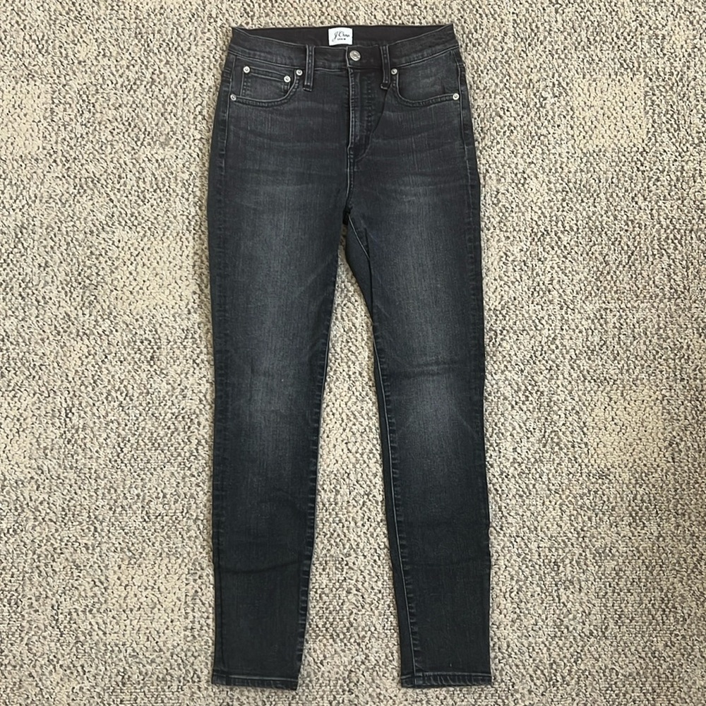 J.Crew Women’s 10” High-Rise Toothpick Charcoal Black Jeans Size 26